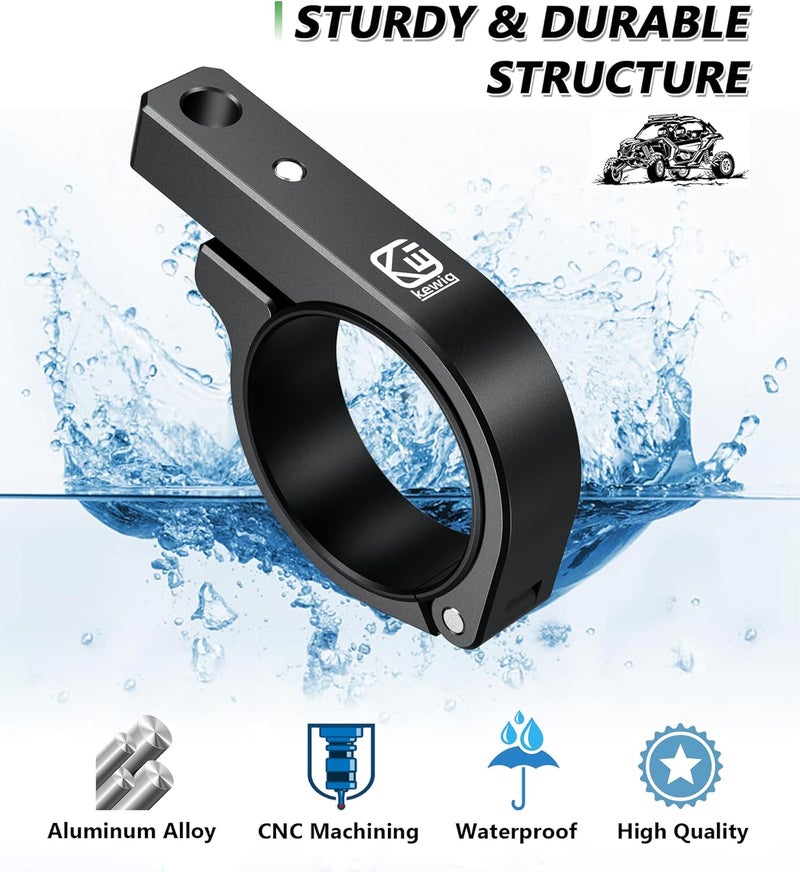 VAZESWIN 2 PCS UTV Light Bar Mounts, Solid Aluminium Alloy LED Light Mounting Brackets for ATV UTV Truck, Off-Road Roll Bar Clamps Fit for 1.5" / 1.75" / 1.85" / 2" / 2.1" Roll Cage Roof Rack Bumper - Image 3